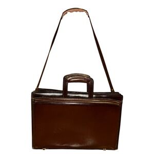 RKS Vintage Attache Briefcase Work Bag Leather Multi Compartments Messenger